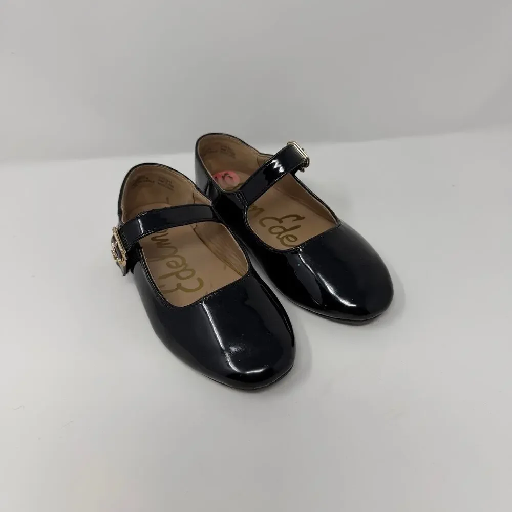 Sam Edelman Girls Black Patent Mary Jane Flats Size 10